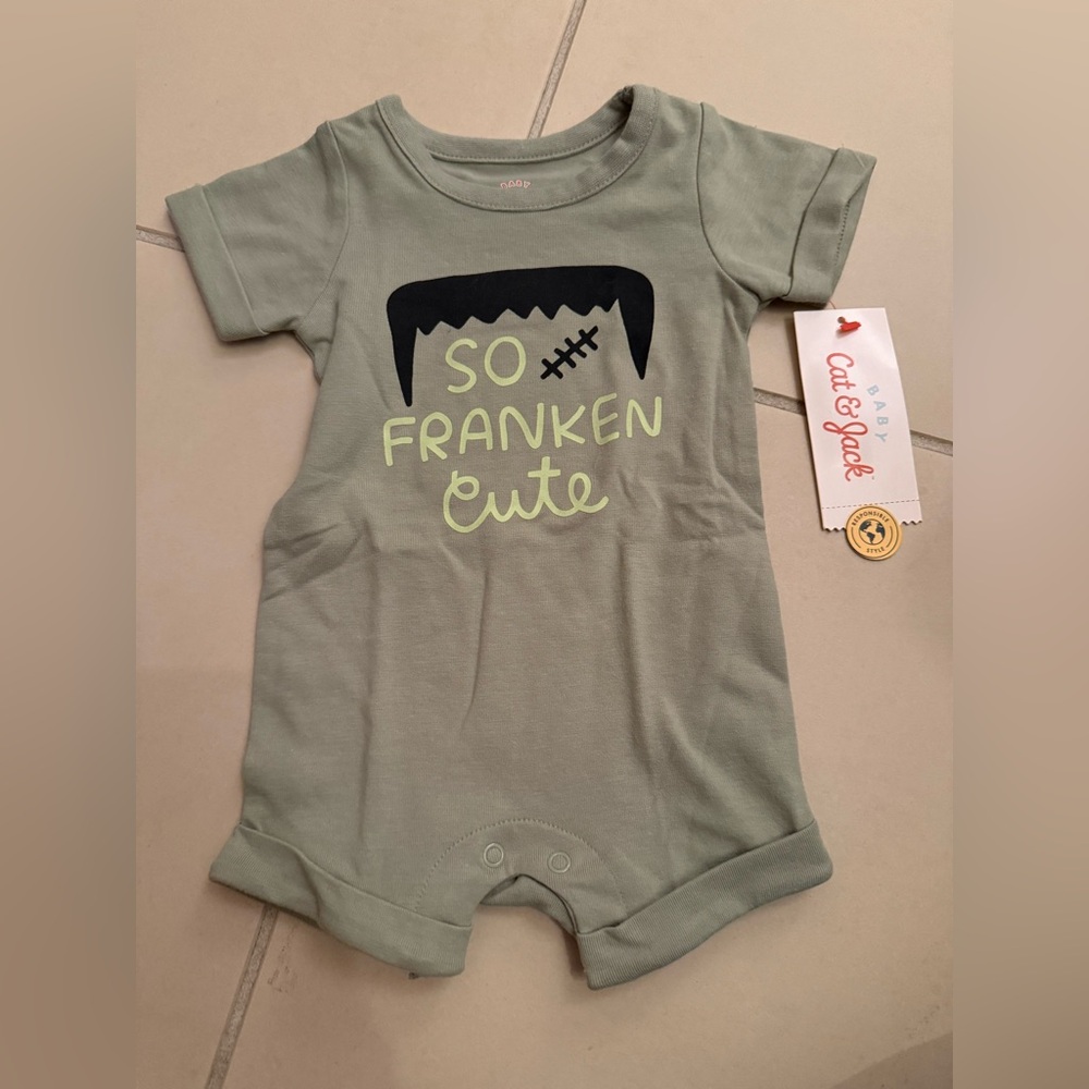 Cat & Jack Olive 'So Franken Cute' Baby Bodysuit